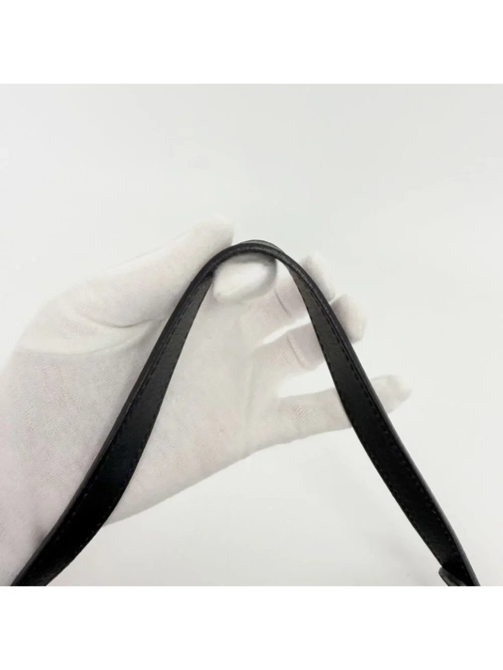 Fendi Mia Gather Shoulder Bag Leather Black Vintage